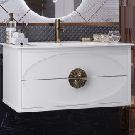 Тумба под раковину Opadiris Ибица 90 00-00007080 подвесная Белая глянцевая Золото