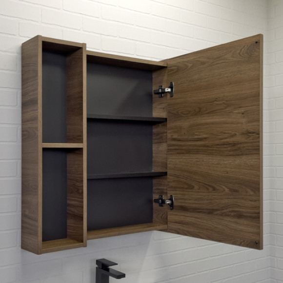 Зеркальный шкаф Comforty Соло 70 00-00011589 Дуб темно-коричневый Зеркальный шкаф Comforty Соло 70 00-00011589 Дуб темно-коричневый