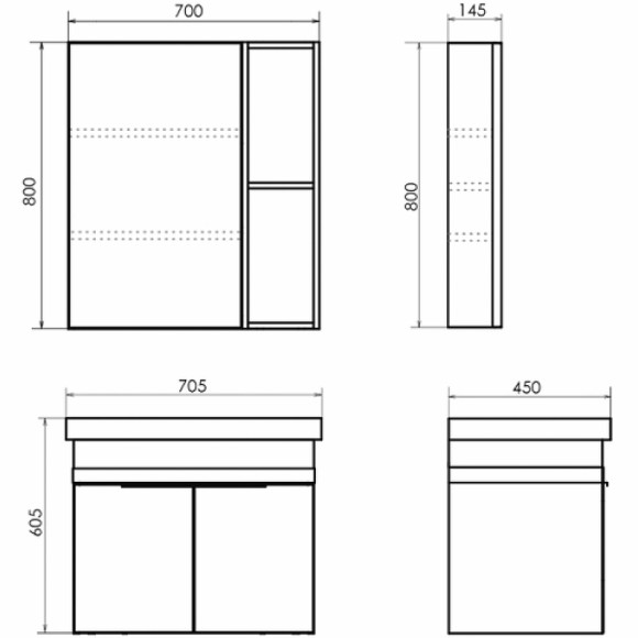 Зеркальный шкаф Comforty Соло 70 00-00011589 Дуб темно-коричневый Зеркальный шкаф Comforty Соло 70 00-00011589 Дуб темно-коричневый