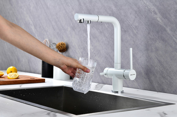 Смеситель для кухни Paulmark Serpentine Se213222-431 Белый матовый