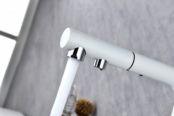 Смеситель для кухни Paulmark Serpentine Se213222-431 Белый матовый