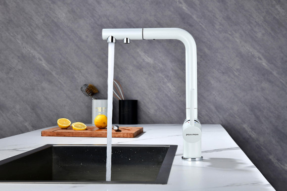 Смеситель для кухни Paulmark Serpentine Se213222-431 Белый матовый