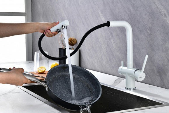 Смеситель для кухни Paulmark Serpentine Se213222-431 Белый матовый