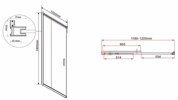 Душевой уголок Vincea Garda 120х90 VSS-1G9012CH профиль Хром стекло шиншилла