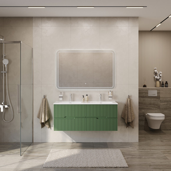 Тумба под раковину Cezares Duet-N 120 DUET-N-1200-4C-SO-2-PS-P подвесная Фисташковый Софт