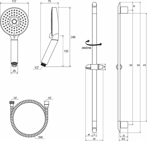 Душевой гарнитур Ravak 902.00 X07P177 Хром Душевой гарнитур Ravak 902.00 X07P177 Хром