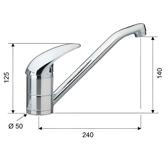 Смеситель для кухни Remer Giga Four G404 Хром Смеситель для кухни Remer Giga Four G404 Хром