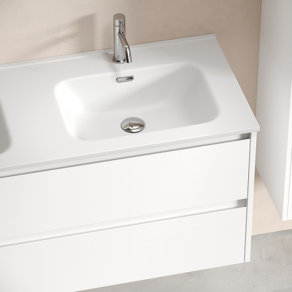 Тумба под раковину Sancos Libra 120 LB120-2W подвесная Белый глянец