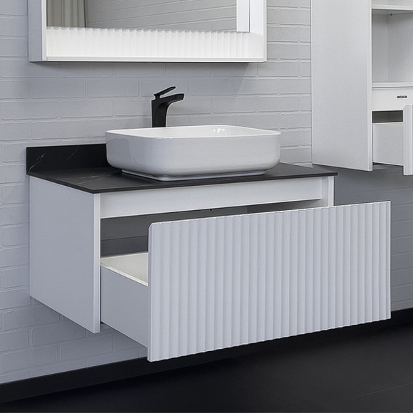 Тумба с раковиной Comforty Марсель 90 00-00013795 подвесная Белая матовая Калакатта Блэк Тумба с раковиной Comforty Марсель 90 00-00013795 подвесная Белая матовая Калакатта Блэк