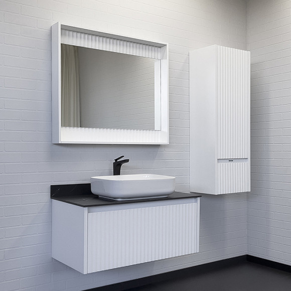 Тумба с раковиной Comforty Марсель 90 00-00013795 подвесная Белая матовая Калакатта Блэк Тумба с раковиной Comforty Марсель 90 00-00013795 подвесная Белая матовая Калакатта Блэк