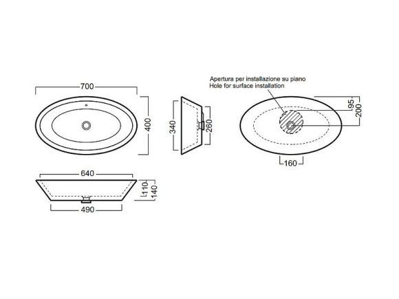 Раковина-чаша Hatria Happy Hour 70 Y0M901 Белая