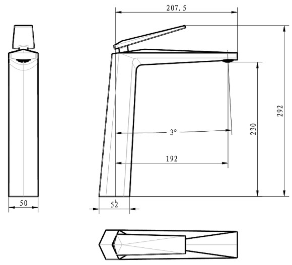 Смеситель для раковины Boheme Venturo 372-SGM Оружейная сталь глянцевая Смеситель для раковины Boheme Venturo 372-SGM Оружейная сталь глянцевая