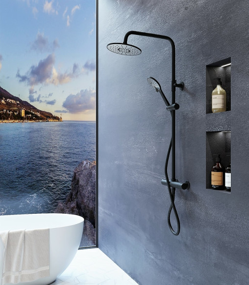 Душевая система Agger Thermo A2451244 Черная