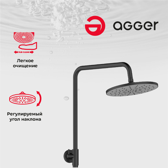 Душевая система Agger Thermo A2451244 Черная