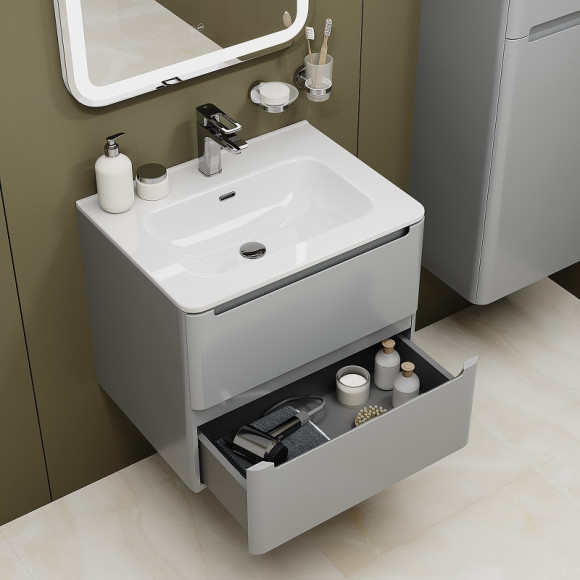 Тумба с раковиной Iddis Edifice 60 EDI60L0i95K подвесная Светло-серая