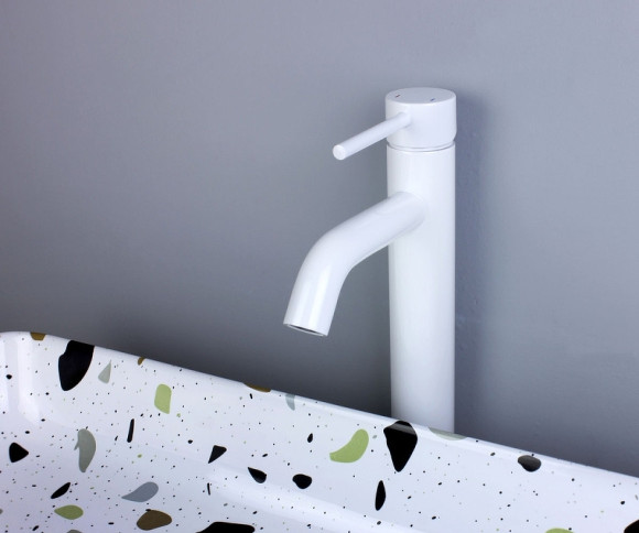 Смеситель для раковины Bronze de Luxe Scandi 1452W Белый глянцевый Смеситель для раковины Bronze de Luxe Scandi 1452W Белый глянцевый