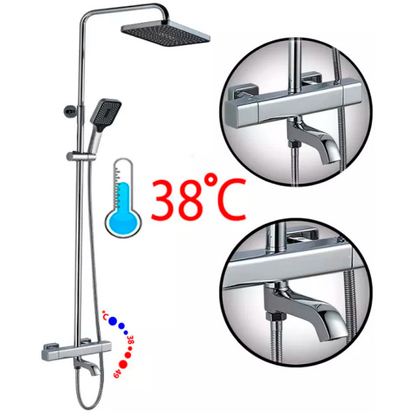 Душевая система ALMAes GaLaxy SDI-1803 с термостатом Хром Душевая система ALMAes GaLaxy SDI-1803 с термостатом Хром