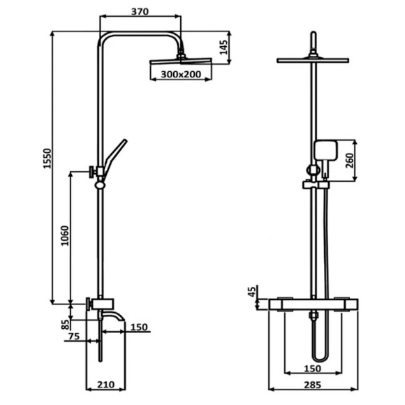Душевая система ALMAes GaLaxy SDI-1803 с термостатом Хром Душевая система ALMAes GaLaxy SDI-1803 с термостатом Хром