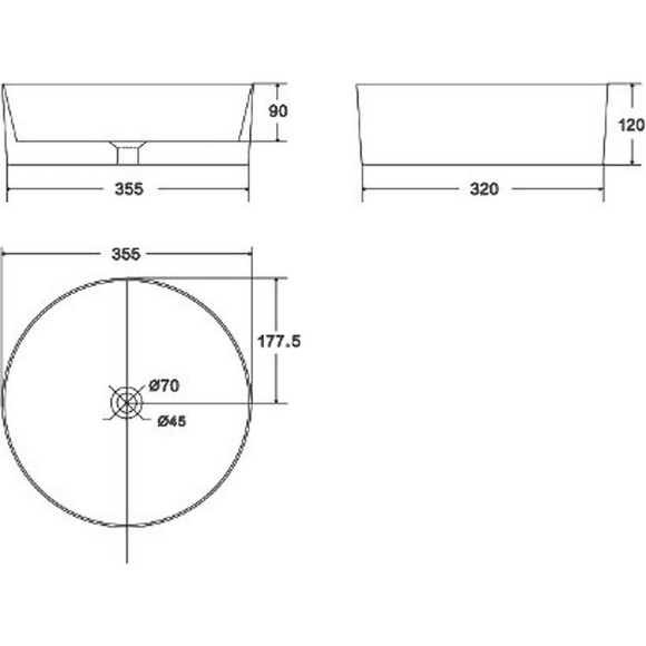 Раковина-чаша Point Виктория 37 PN43064GB Золото брашированное