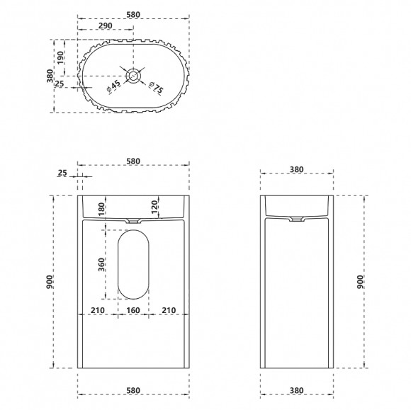 Раковина Abber Stein 58 AS2551-H Белая матовая