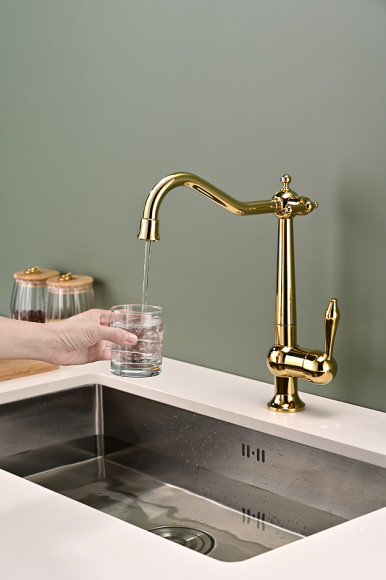 Смеситель для кухни Paulmark Retro Re213226-G Золото Смеситель для кухни Paulmark Retro Re213226-G Золото