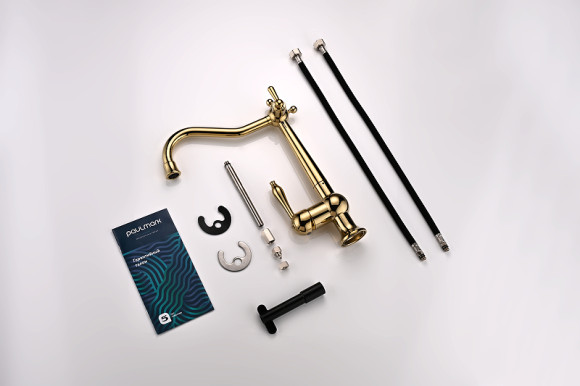 Смеситель для кухни Paulmark Retro Re213226-G Золото Смеситель для кухни Paulmark Retro Re213226-G Золото