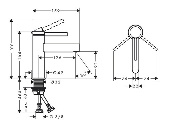 Смеситель для раковины Hansgrohe Finoris 76010000 Хром