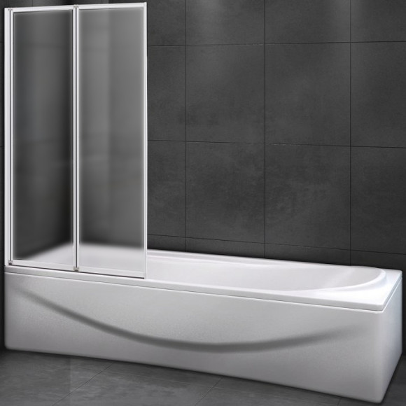 Шторка на ванну Cezares Relax 80 L RELAX-V-2-80/140-P-Bi-L профиль Серый стекло рифленое