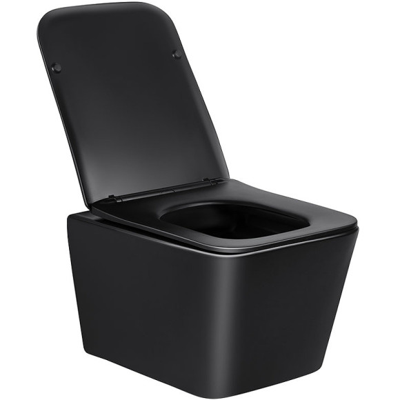 Унитаз Vincea Q-Line VT1-12MB подвесной Черный матовый с сиденьем Микролифт Унитаз Vincea Q-Line VT1-12MB подвесной Черный матовый с сиденьем Микролифт
