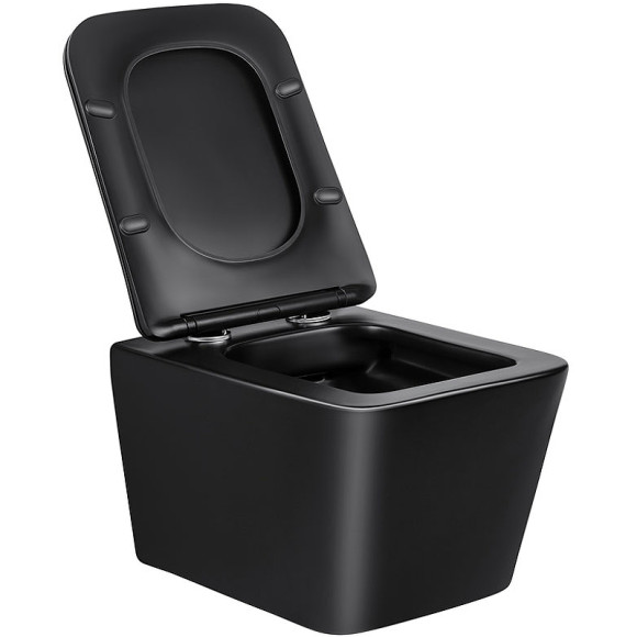 Унитаз Vincea Q-Line VT1-12MB подвесной Черный матовый с сиденьем Микролифт Унитаз Vincea Q-Line VT1-12MB подвесной Черный матовый с сиденьем Микролифт