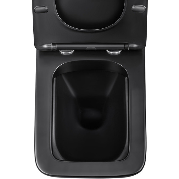 Унитаз Vincea Q-Line VT1-12MB подвесной Черный матовый с сиденьем Микролифт Унитаз Vincea Q-Line VT1-12MB подвесной Черный матовый с сиденьем Микролифт