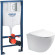 Комплект унитаза Aquatek Европа AQ1900-00 с инсталляцией Grohe Rapid SL 38772001 с сиденьем Микролифт и клавишей смыва Хром