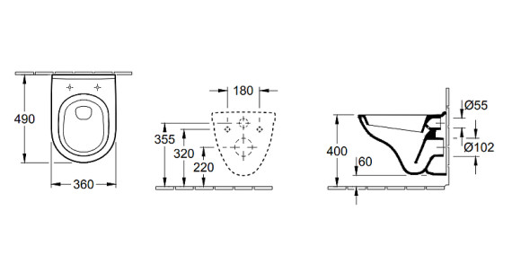 Унитаз Villeroy&Boch O.Novo 5688H101 подвесной с сиденьем Микролифт