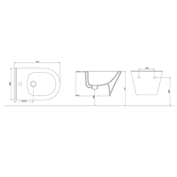 Биде Boheme Avva 974-W подвесное Белое глянцевое Биде Boheme Avva 974-W подвесное Белое глянцевое