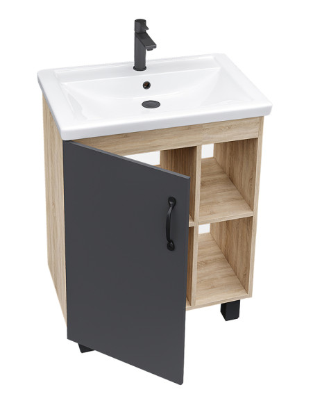 Тумба под раковину Grossman Флай 60 106002 Дуб сонома Серая