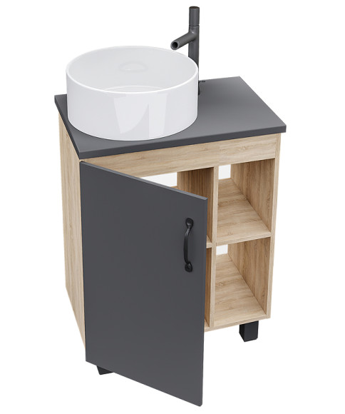 Тумба под раковину Grossman Флай 60 106002 Дуб сонома Серая