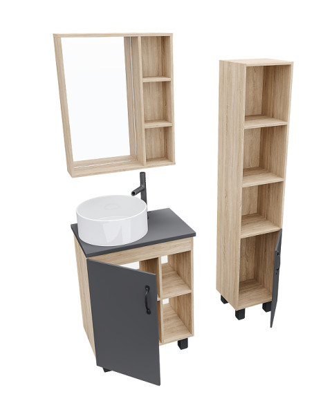 Тумба под раковину Grossman Флай 60 106002 Дуб сонома Серая