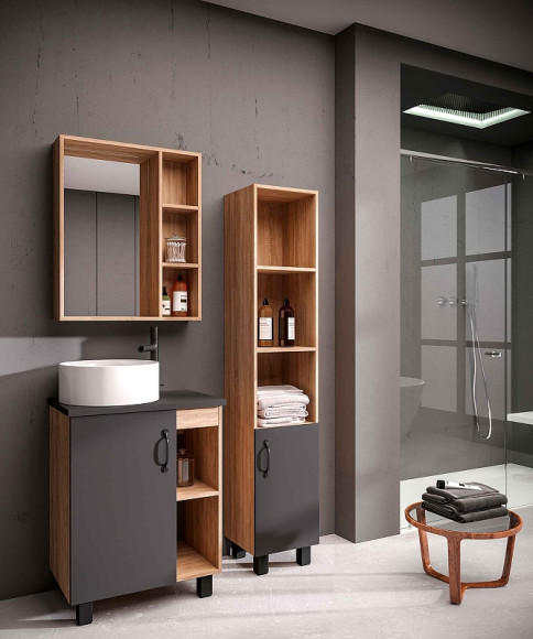 Тумба под раковину Grossman Флай 60 106002 Дуб сонома Серая