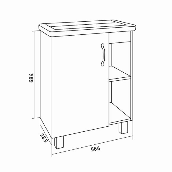 Тумба под раковину Grossman Флай 60 106002 Дуб сонома Серая