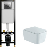 Комплект унитаза Aquatek Либра New AQ1148N-00 с инсталляцией Cersanit Black 35 S-IN-BLACK-Cg-w с сиденьем Микролифт и клавишей смыва Хром