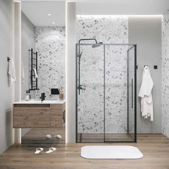 Душевой уголок Grossman Galaxy 130х70 120.K33.01.1370.21.00 профиль Черный матовый стекло прозрачное Душевой уголок Grossman Galaxy 130х70 120.K33.01.1370.21.00 профиль Черный матовый стекло прозрачное