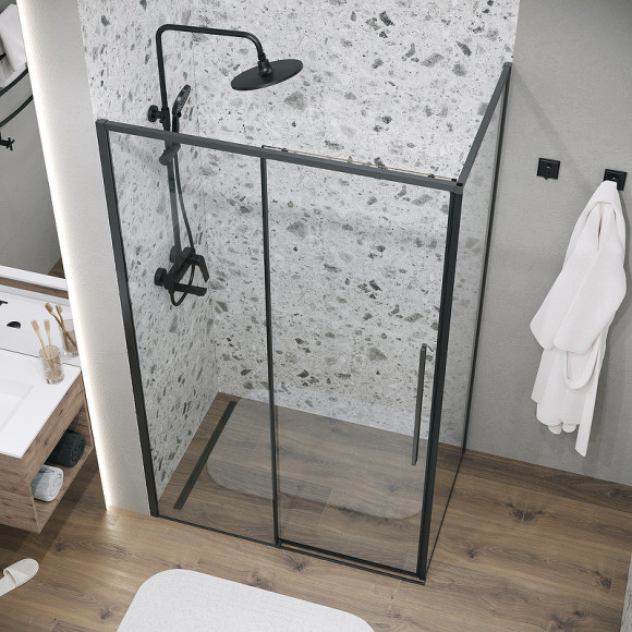 Душевой уголок Grossman Galaxy 130х70 120.K33.01.1370.21.00 профиль Черный матовый стекло прозрачное Душевой уголок Grossman Galaxy 130х70 120.K33.01.1370.21.00 профиль Черный матовый стекло прозрачное