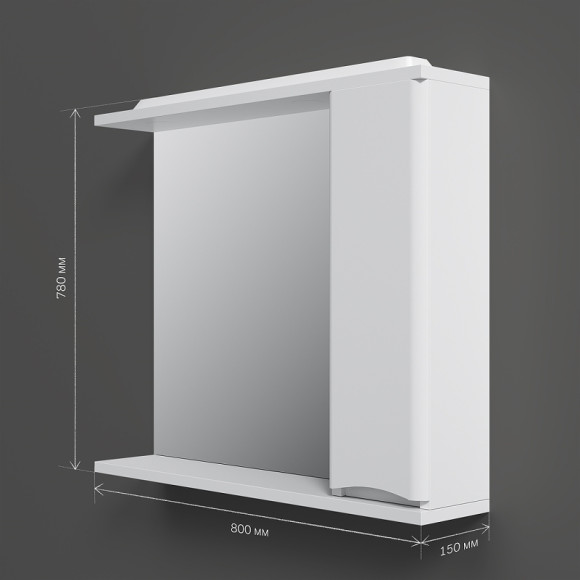 Зеркало со шкафом AM.PM Like 80 R M80MPR0801WG с подсветкой Белый Зеркало со шкафом AM.PM Like 80 R M80MPR0801WG с подсветкой Белый