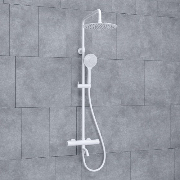 Душевая система WasserKRAFT A188.257.155.WM Thermo с термостатом Белая матовая Душевая система WasserKRAFT A188.257.155.WM Thermo с термостатом Белая матовая