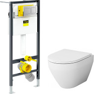 Комплект унитаза AM.PM Spirit FlashClean C701700WH+C707857WH с инсталляцией Viega Prevista Dry 8524.14 792596 с сиденьем Микролифт и клавишей смыва Хром Комплект унитаза AM.PM Spirit FlashClean C701700WH+C707857WH с инсталляцией Viega Prevista Dry 8524.14 792596 с сиденьем Микролифт и клавишей смыва Хром