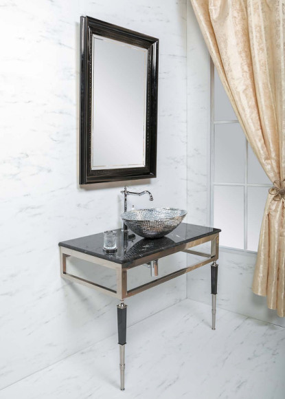 Консоль под раковину Boheme Armadi Art Vogue 100 890-CR Хром Черная