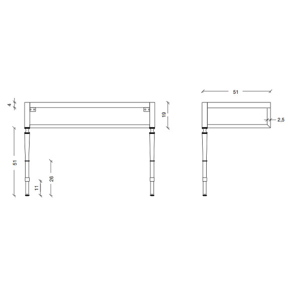 Консоль под раковину Boheme Armadi Art Vogue 100 890-CR Хром Черная
