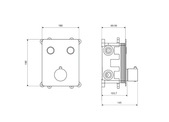Смеситель для душа Excellent Krotos AREX.8045CR с термостатом Хром