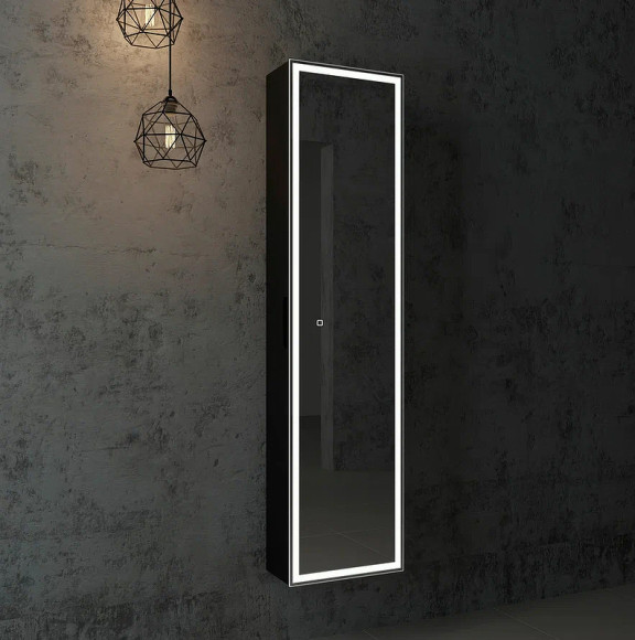 Зеркальный шкаф Континент Mirror Box black Led 40 МВК050 с подсветкой Черный