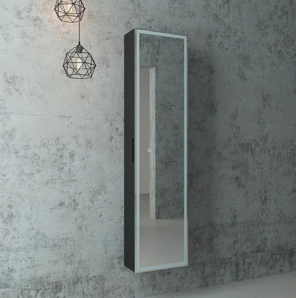Зеркальный шкаф Континент Mirror Box black Led 40 МВК050 с подсветкой Черный